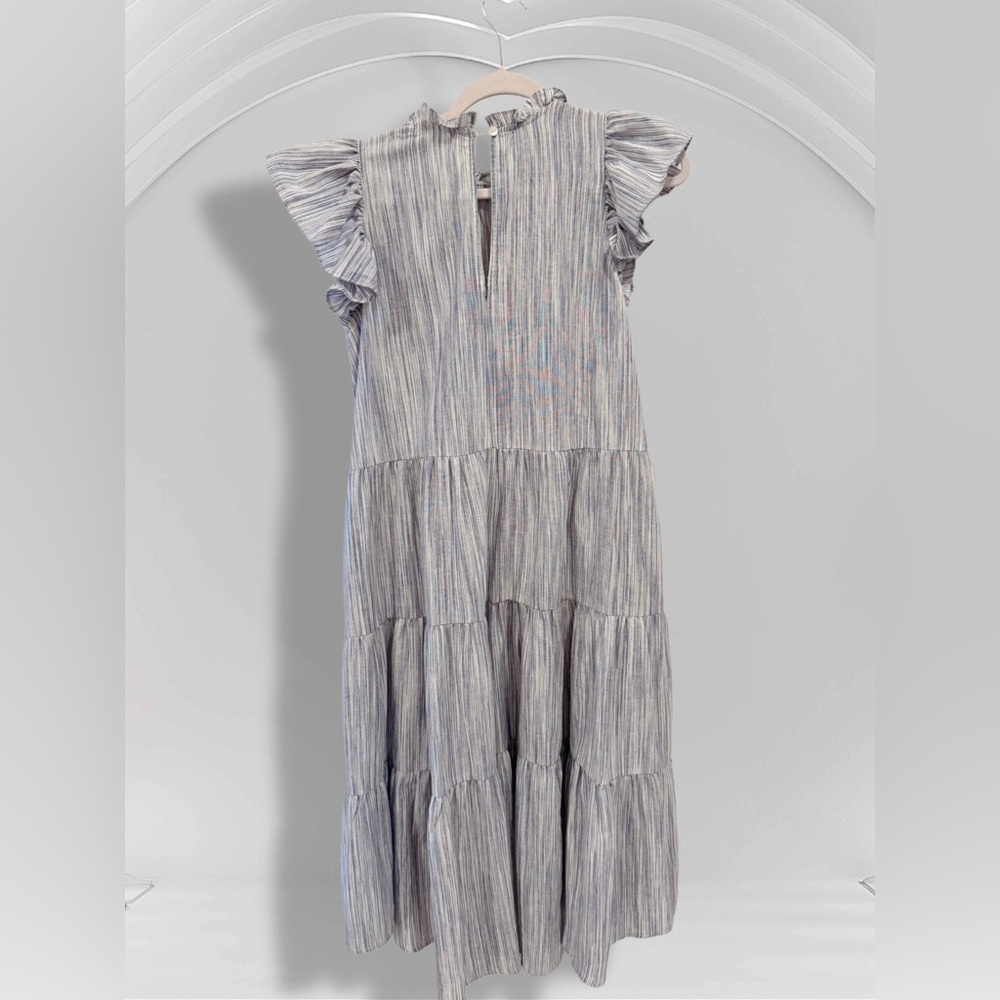 Chic Ruffled Gray Maxi Dress - Picture 2 of 3